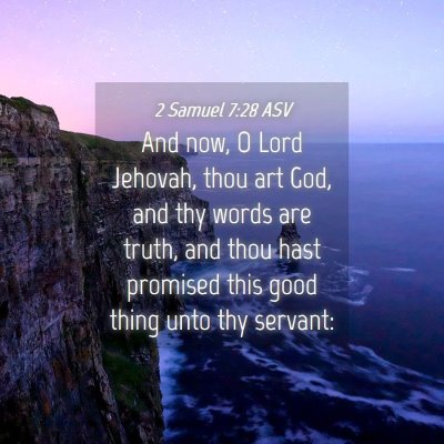 Picture 04 - 2 Samuel 7:28 ASV - And now, O Lord Jehovah, thou art God, and thy - Bible Verse Picture