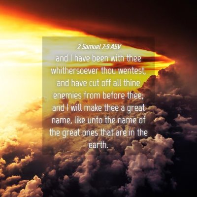 Picture 04 - 2 Samuel 7:9 ASV - and I have been with thee whithersoever thou - Bible Verse Picture