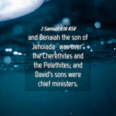 Picture 04 - 2 Samuel 8:18 ASV - and Benaiah the son of Jehoiada `was over' the - Bible Verse Picture