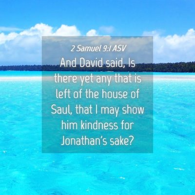 Picture 04 - 2 Samuel 9:1 ASV - And David said, Is there yet any that is left of - Bible Verse Picture