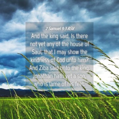 Picture 04 - 2 Samuel 9:3 ASV - And the king said, Is there not yet any of the - Bible Verse Picture