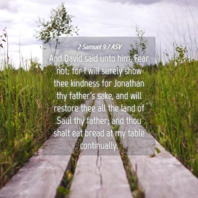 Picture 04 - 2 Samuel 9:7 ASV - And David said unto him, Fear not; for I will - Bible Verse Picture