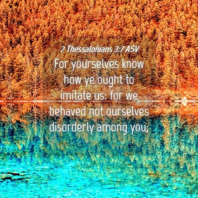 Picture 04 - 2 Thessalonians 3:7 ASV - For yourselves know how ye ought to imitate us: - Bible Verse Picture