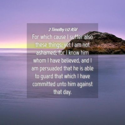 Picture 04 - 2 Timothy 1:12 ASV - For which cause I suffer also these things: yet I - Bible Verse Picture