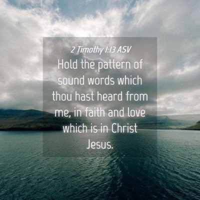 Picture 04 - 2 Timothy 1:13 ASV - Hold the pattern of sound words which thou hast - Bible Verse Picture