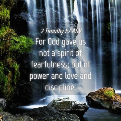 Picture 04 - 2 Timothy 1:7 ASV - For God gave us not a spirit of fearfulness; but - Bible Verse Picture