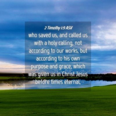 Picture 04 - 2 Timothy 1:9 ASV - who saved us, and called us with a holy calling, - Bible Verse Picture