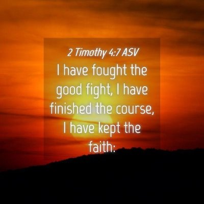 Picture 04 - 2 Timothy 4:7 ASV - I have fought the good fight, I have finished the - Bible Verse Picture