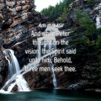 Picture 04 - Acts 10:19 ASV - And while Peter thought on the vision, the Spirit - Bible Verse Picture