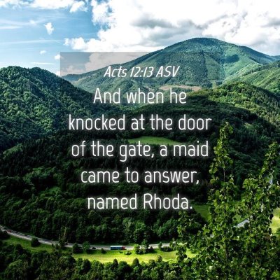 Picture 04 - Acts 12:13 ASV - And when he knocked at the door of the gate, a - Bible Verse Picture