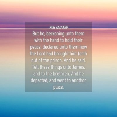 Picture 04 - Acts 12:17 ASV - But he, beckoning unto them with the hand to hold - Bible Verse Picture