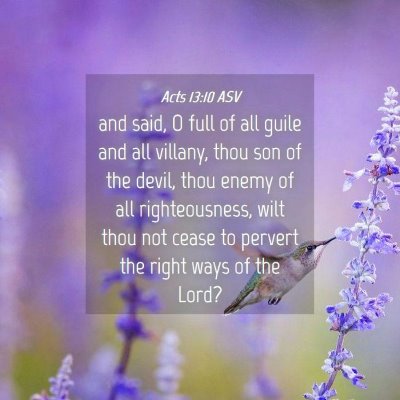 Picture 04 - Acts 13:10 ASV - and said, O full of all guile and all villany, - Bible Verse Picture