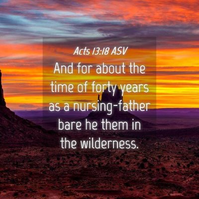Picture 04 - Acts 13:18 ASV - And for about the time of forty years as a - Bible Verse Picture
