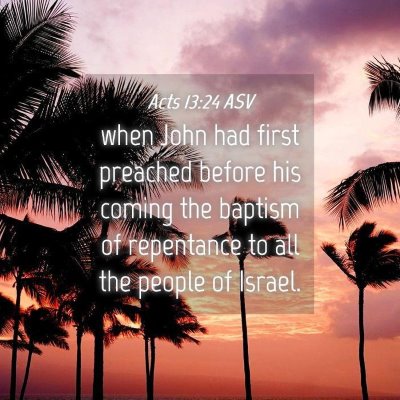 Picture 04 - Acts 13:24 ASV - when John had first preached before his coming - Bible Verse Picture