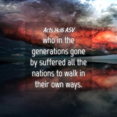 Picture 04 - Acts 14:16 ASV - who in the generations gone by suffered all the - Bible Verse Picture