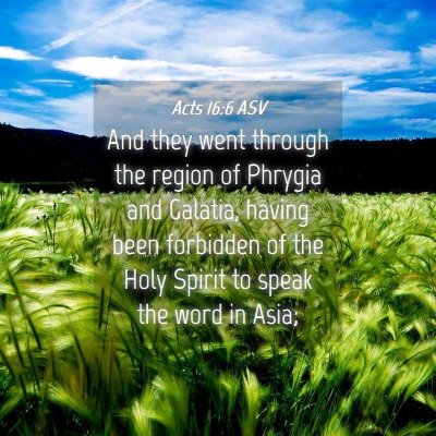 Picture 04 - Acts 16:6 ASV - And they went through the region of Phrygia and - Bible Verse Picture
