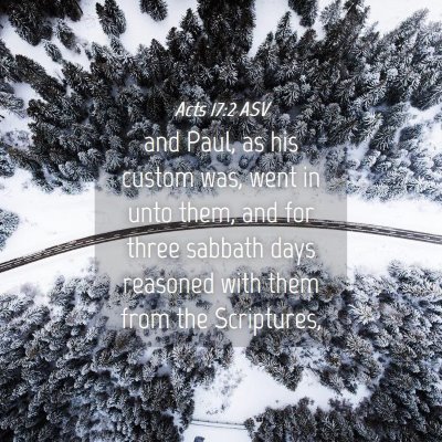 Picture 04 - Acts 17:2 ASV - and Paul, as his custom was, went in unto them, - Bible Verse Picture