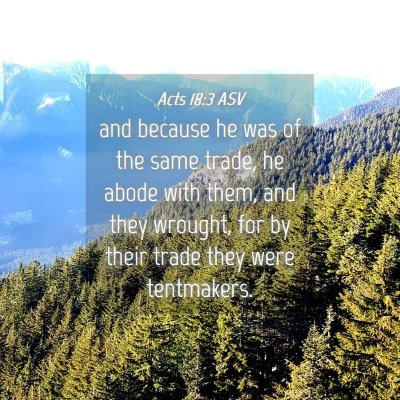 Picture 04 - Acts 18:3 ASV - and because he was of the same trade, he abode - Bible Verse Picture