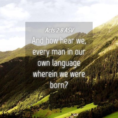 Picture 04 - Acts 2:8 ASV - And how hear we, every man in our own language - Bible Verse Picture