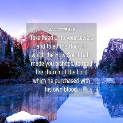Picture 04 - Acts 20:28 ASV - Take heed unto yourselves, and to all the flock, - Bible Verse Picture