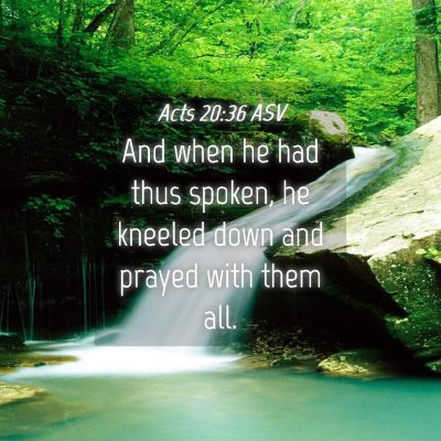 Picture 04 - Acts 20:36 ASV - And when he had thus spoken, he kneeled down and - Bible Verse Picture