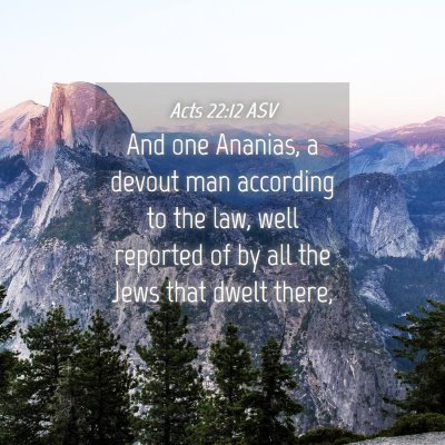 Picture 04 - Acts 22:12 ASV - And one Ananias, a devout man according to the - Bible Verse Picture