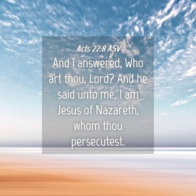 Picture 04 - Acts 22:8 ASV - And I answered, Who art thou, Lord? And he said - Bible Verse Picture