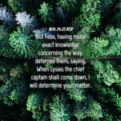 Picture 04 - Acts 24:22 ASV - But Felix, having more exact knowledge concerning - Bible Verse Picture