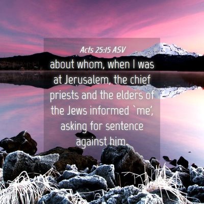 Picture 04 - Acts 25:15 ASV - about whom, when I was at Jerusalem, the chief - Bible Verse Picture