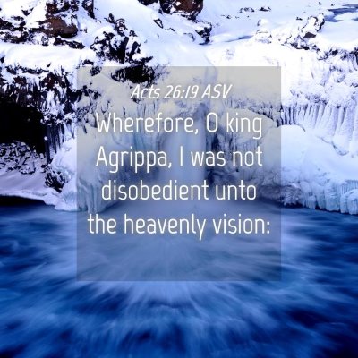 Picture 04 - Acts 26:19 ASV - Wherefore, O king Agrippa, I was not disobedient - Bible Verse Picture
