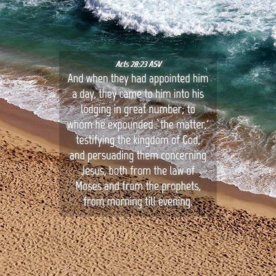 Picture 04 - Acts 28:23 ASV - And when they had appointed him a day, they came - Bible Verse Picture
