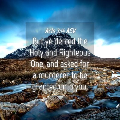 Picture 04 - Acts 3:14 ASV - But ye denied the Holy and Righteous One, and - Bible Verse Picture