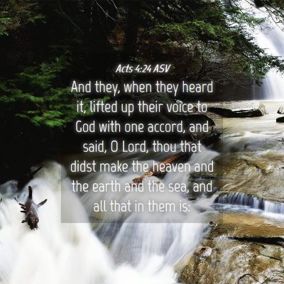 Picture 04 - Acts 4:24 ASV - And they, when they heard it, lifted up their - Bible Verse Picture