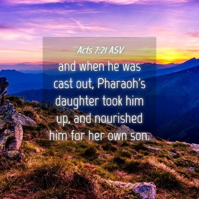Picture 04 - Acts 7:21 ASV - and when he was cast out, Pharaoh's daughter took - Bible Verse Picture