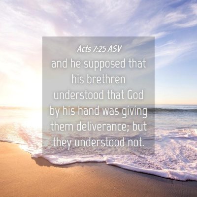 Picture 04 - Acts 7:25 ASV - and he supposed that his brethren understood that - Bible Verse Picture