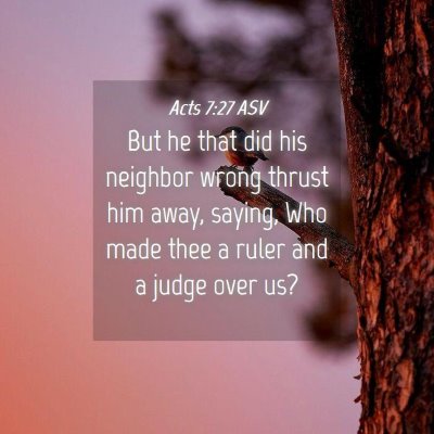 Picture 04 - Acts 7:27 ASV - But he that did his neighbor wrong thrust him - Bible Verse Picture