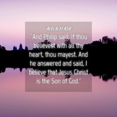 Picture 04 - Acts 8:37 ASV - `And Philip said, If thou believest with all thy - Bible Verse Picture