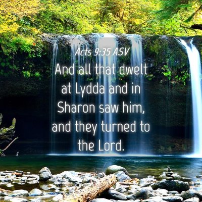 Picture 04 - Acts 9:35 ASV - And all that dwelt at Lydda and in Sharon saw - Bible Verse Picture