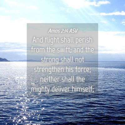 Picture 04 - Amos 2:14 ASV - And flight shall perish from the swift; and the - Bible Verse Picture