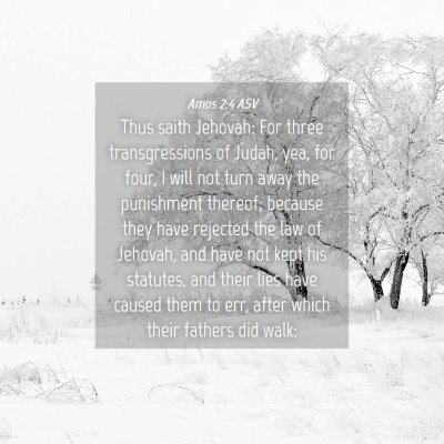 Picture 04 - Amos 2:4 ASV - Thus saith Jehovah: For three transgressions of - Bible Verse Picture