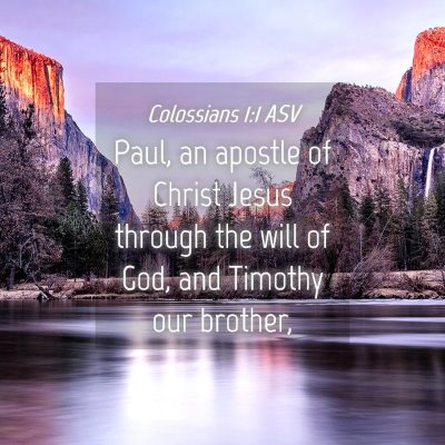 Picture 04 - Colossians 1:1 ASV - Paul, an apostle of Christ Jesus through the will - Bible Verse Picture
