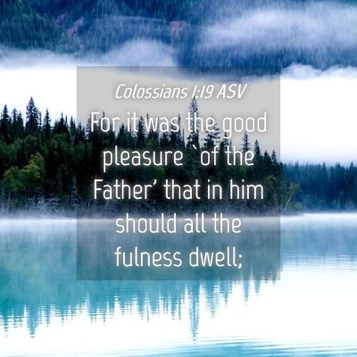 Picture 04 - Colossians 1:19 ASV - For it was the good pleasure `of the Father' that - Bible Verse Picture
