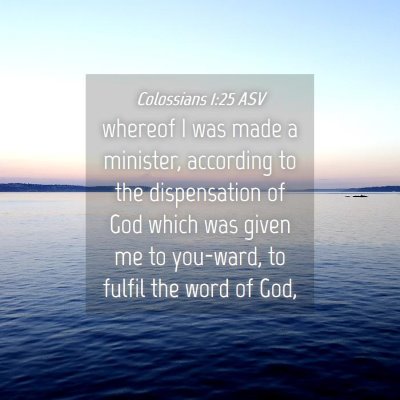 Picture 04 - Colossians 1:25 ASV - whereof I was made a minister, according to the - Bible Verse Picture