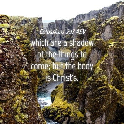 Picture 04 - Colossians 2:17 ASV - which are a shadow of the things to come; but the - Bible Verse Picture