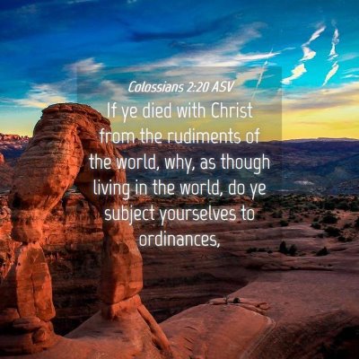Picture 04 - Colossians 2:20 ASV - If ye died with Christ from the rudiments of the - Bible Verse Picture