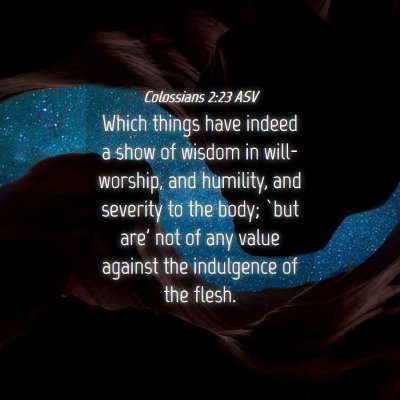Picture 04 - Colossians 2:23 ASV - Which things have indeed a show of wisdom in - Bible Verse Picture