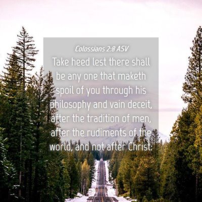 Picture 04 - Colossians 2:8 ASV - Take heed lest there shall be any one that maketh - Bible Verse Picture