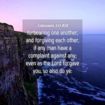 Picture 04 - Colossians 3:13 ASV - forbearing one another, and forgiving each other, - Bible Verse Picture