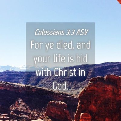Picture 04 - Colossians 3:3 ASV - For ye died, and your life is hid with Christ in - Bible Verse Picture