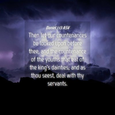 Picture 04 - Daniel 1:13 ASV - Then let our countenances be looked upon before - Bible Verse Picture